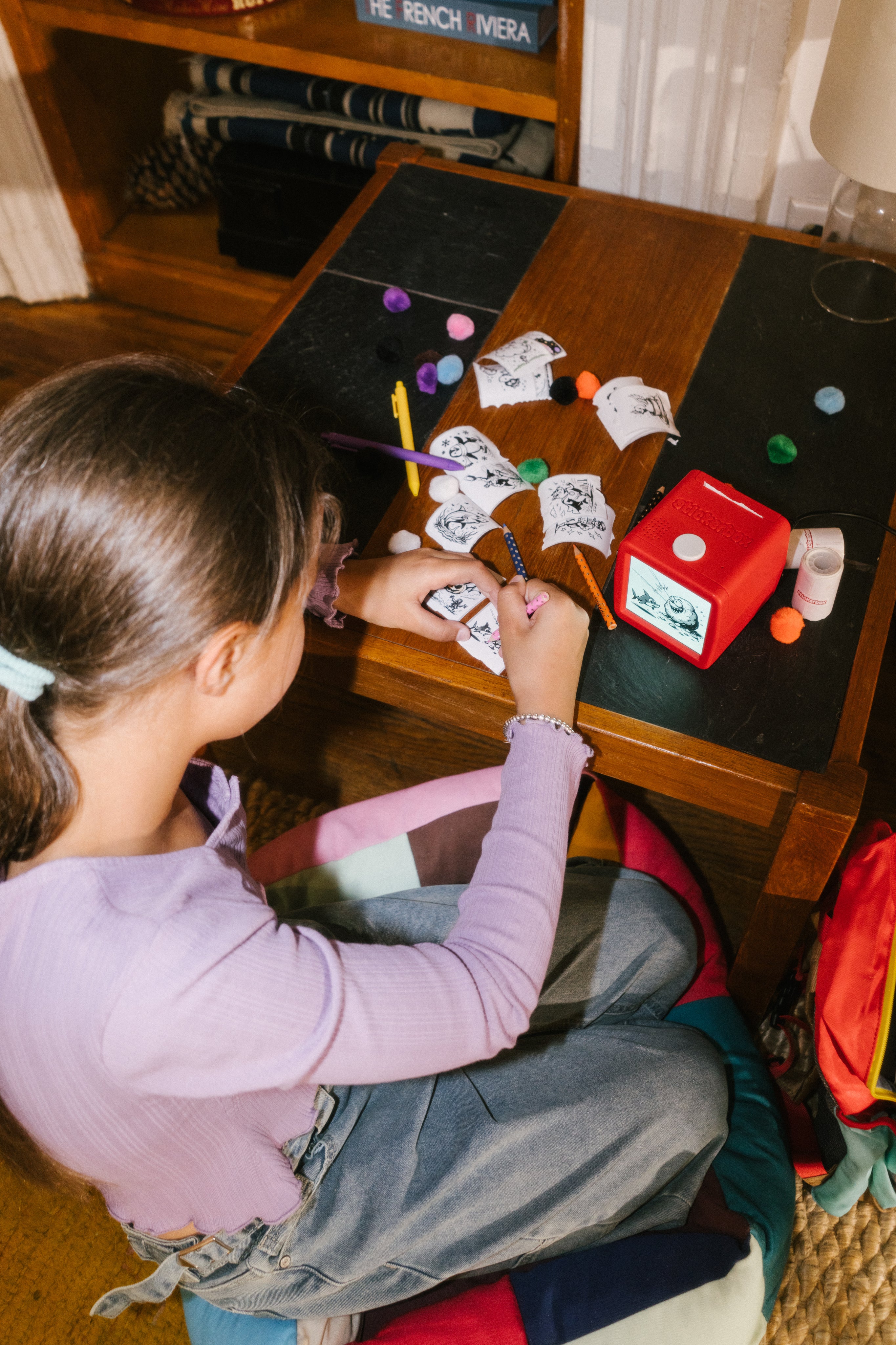 Kids creating with Stickerbox